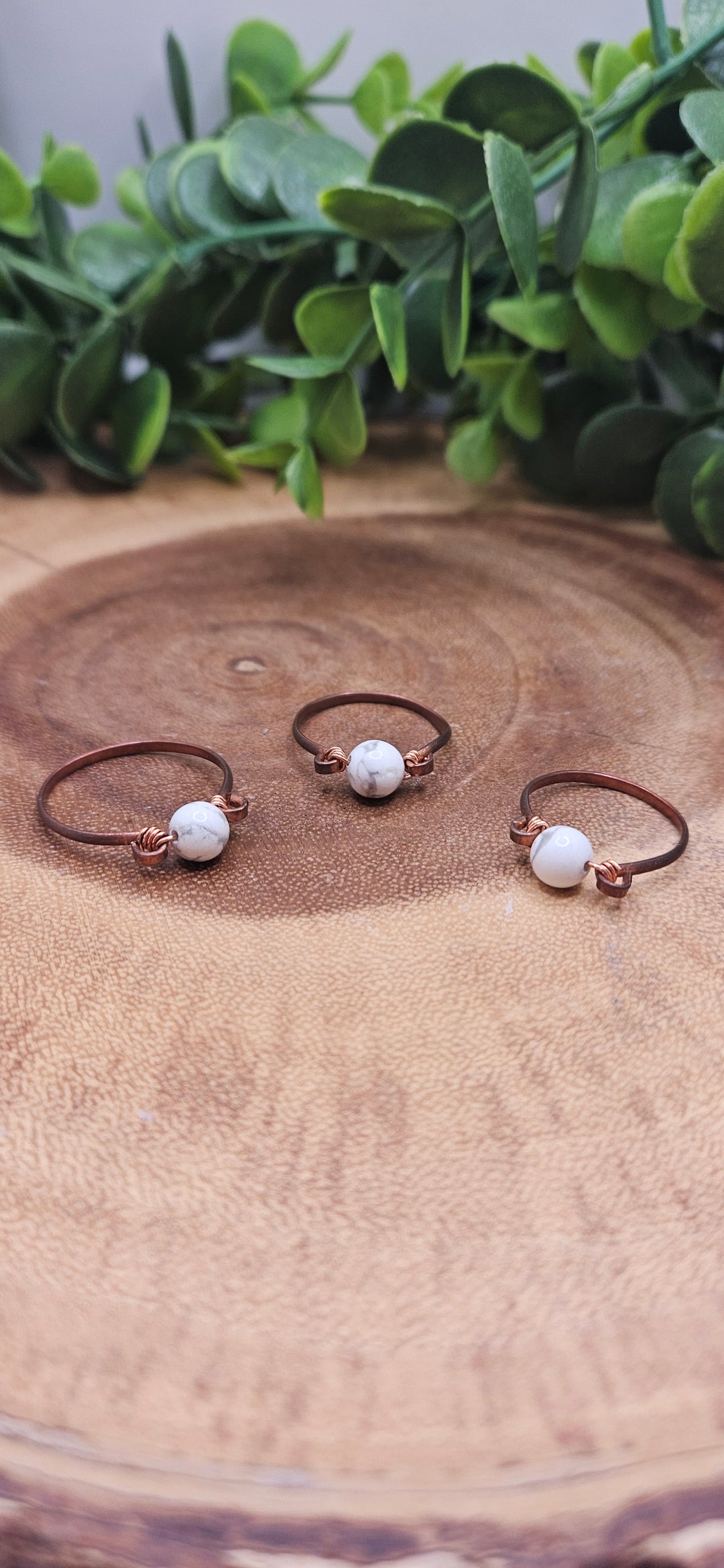 Copper Plated Howlite Ring