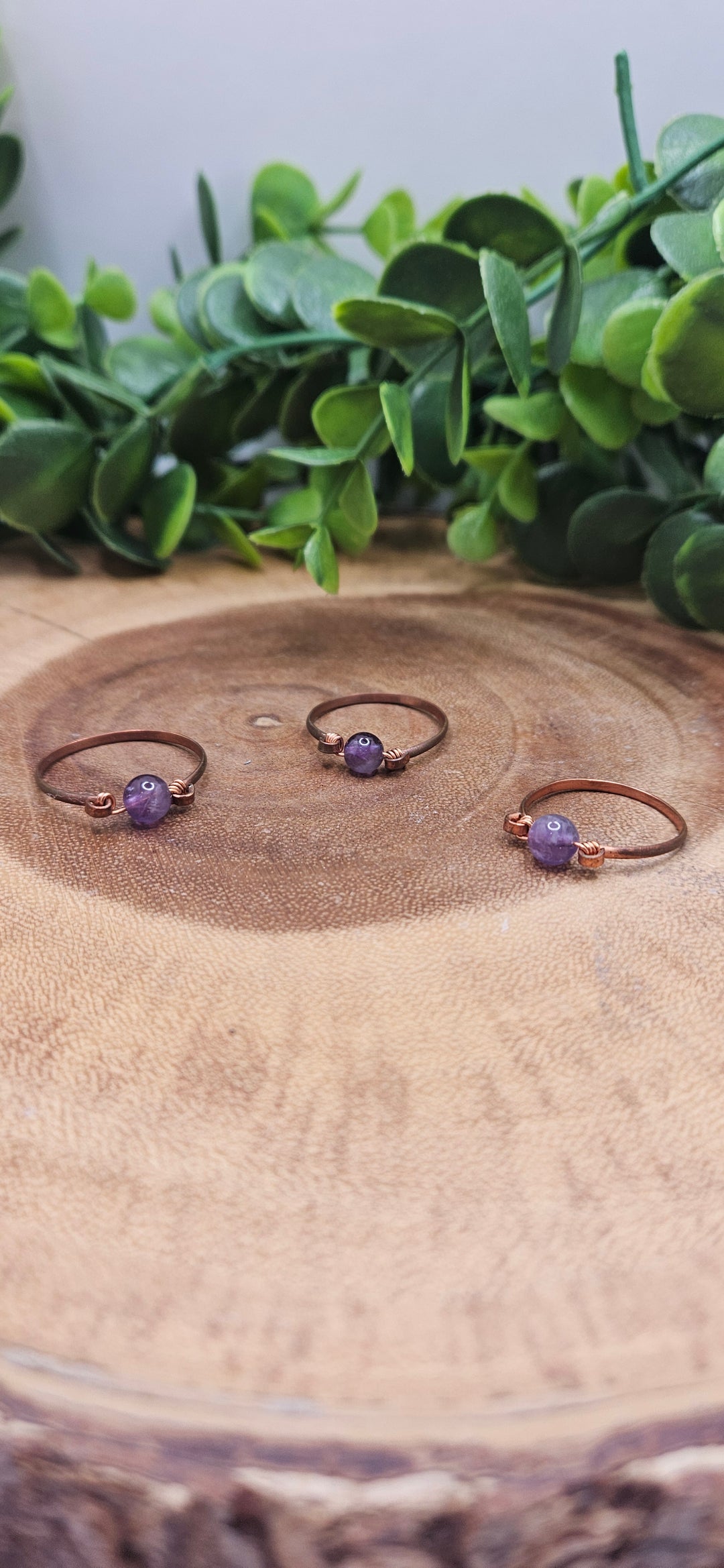Copper Plated Amethyst Ring