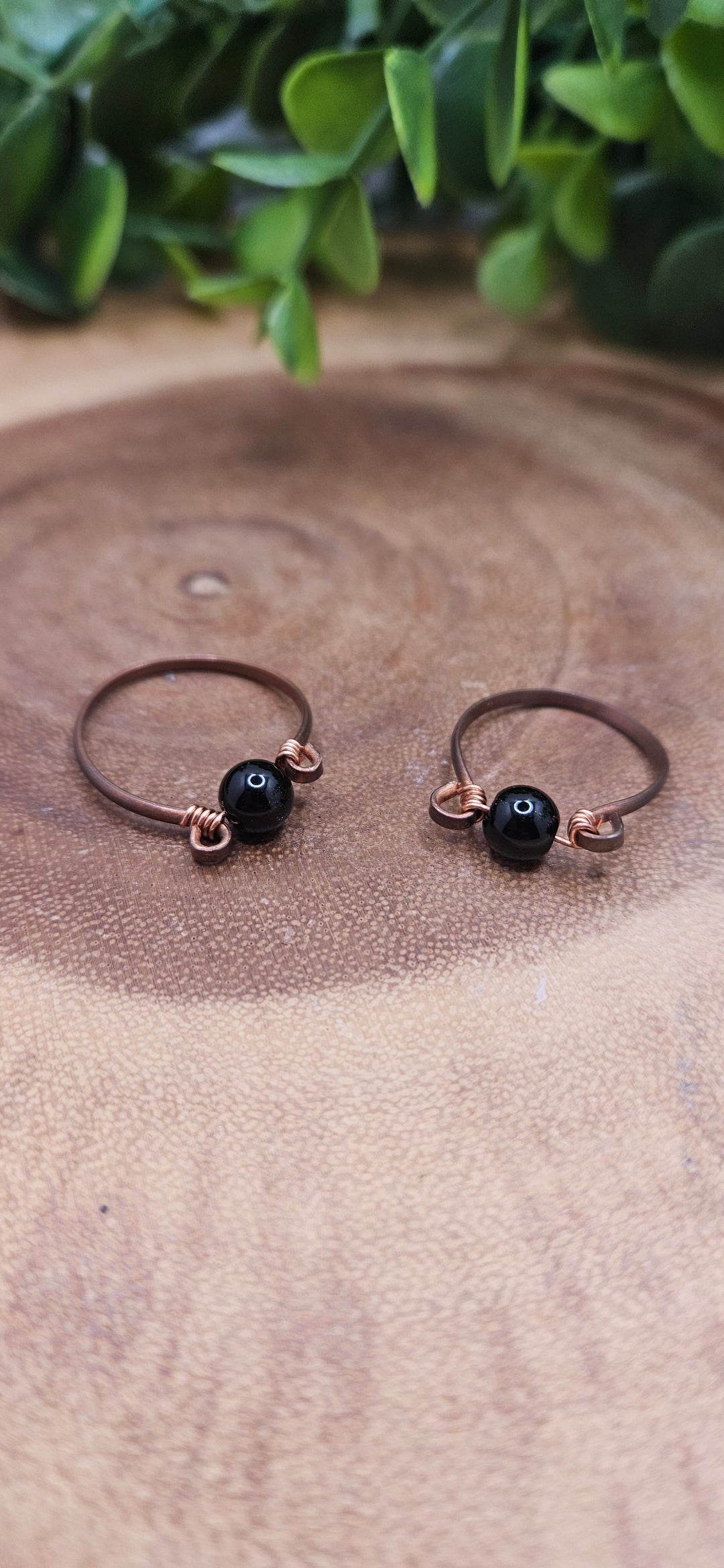 Copper Plated Black Onyx Ring