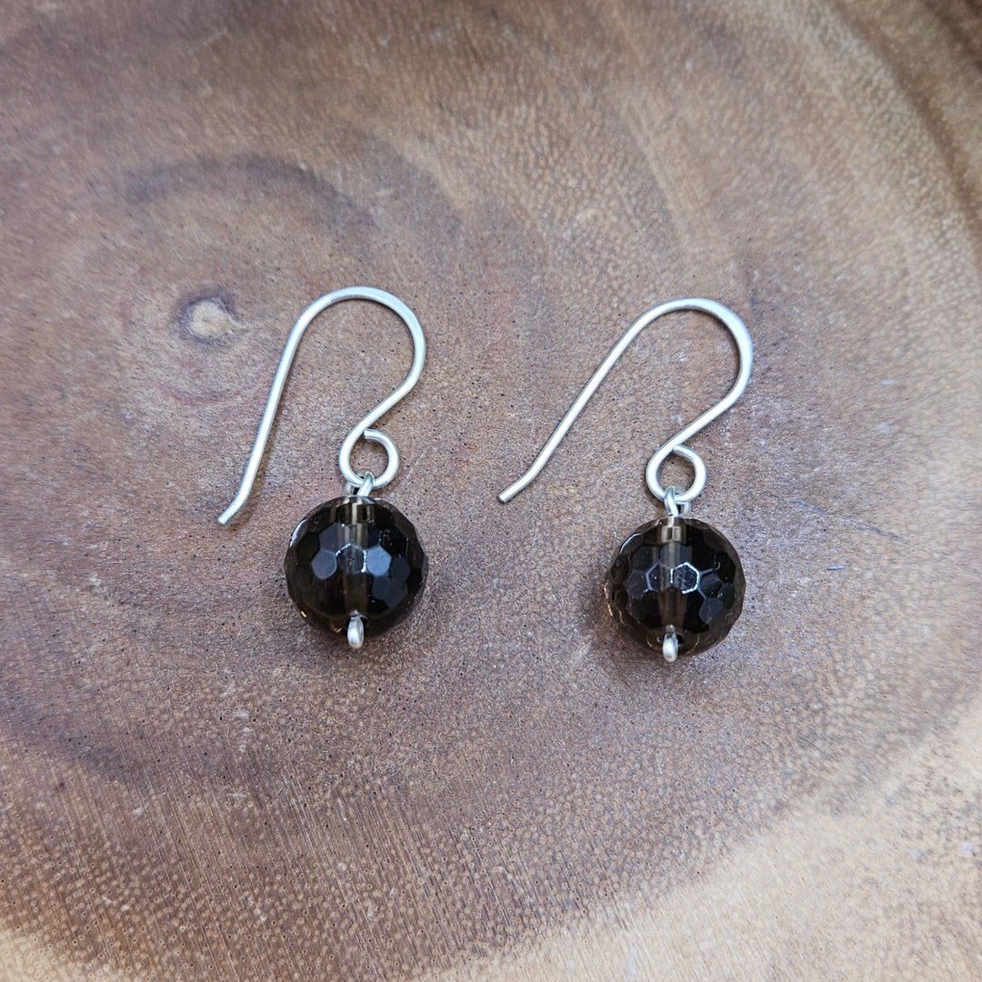 Smokey Quartz Faceted Earrings