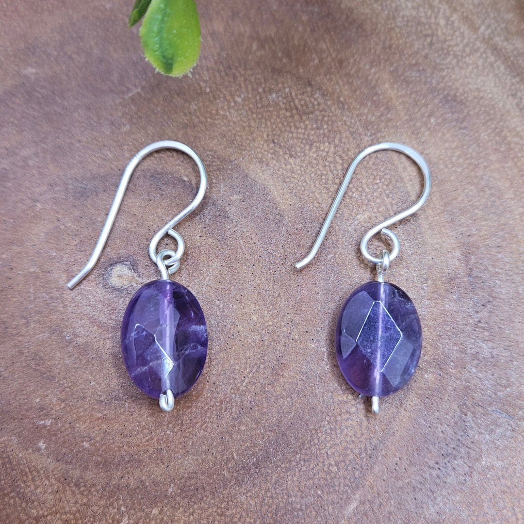 Amethyst Faceted Sterling Silver Earrings