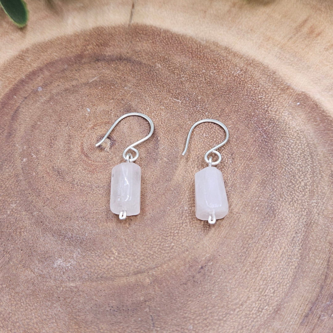 Rose Quartz Sterling Silver Earrings