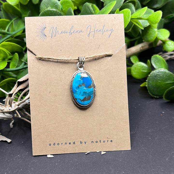 High Quality Nevada Turquoise Sterling Silver Pendant