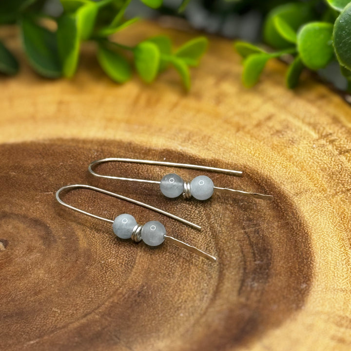 Aquamarine Sterling Silver Threader Earrings