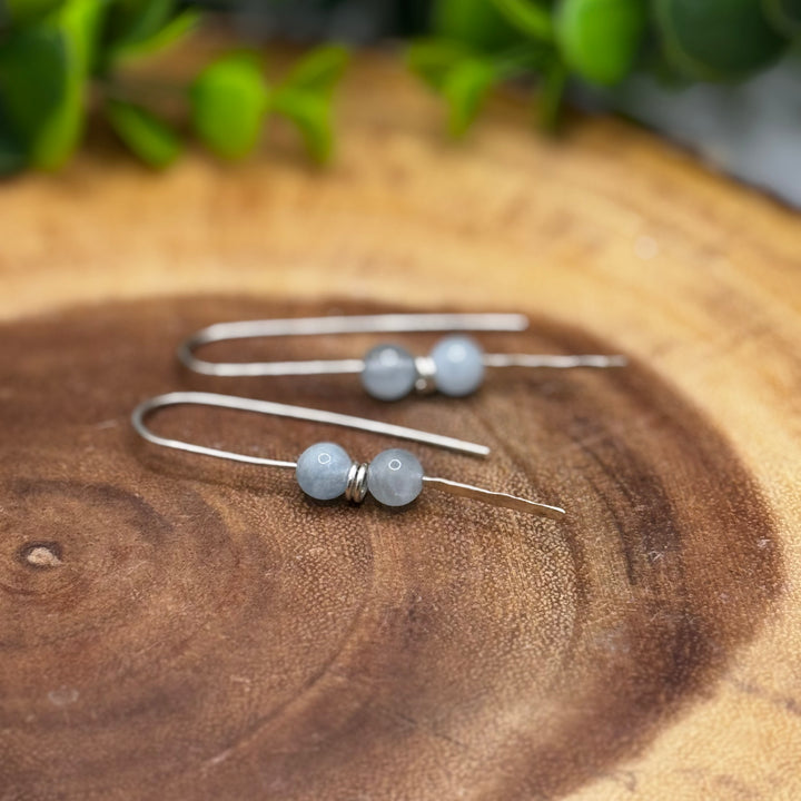 Aquamarine Sterling Silver Threader Earrings