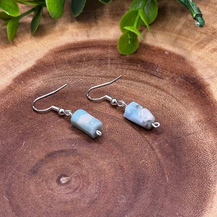 Larimar Sterling Silver Dainty Earrings