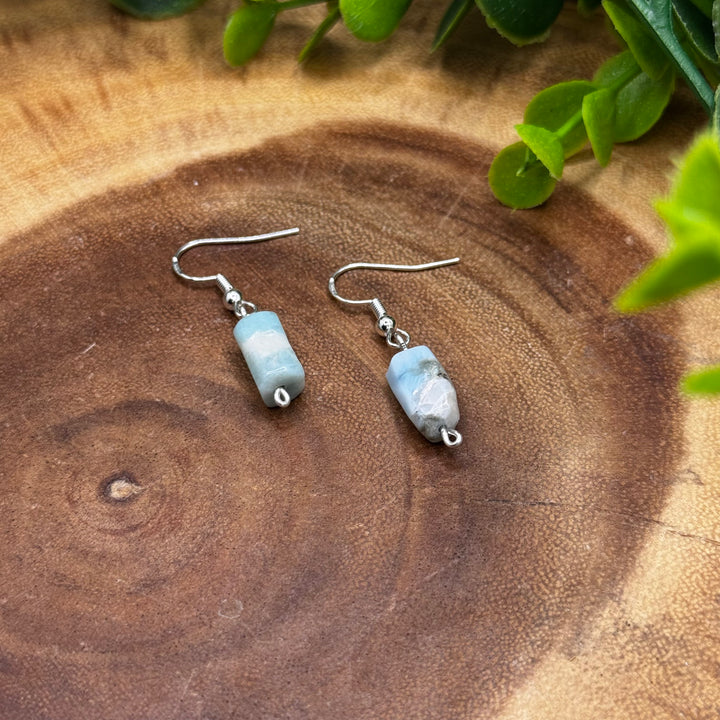 Larimar Sterling Silver Dainty Earrings