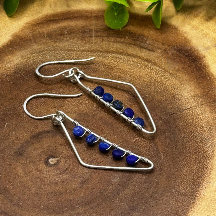 Lapis Lazuli Sterling Silver Geometric Earrings