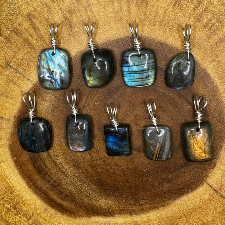 Labradorite Square Pendants