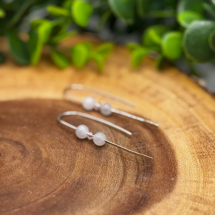 Moonstone Sterling Silver Threader Earrings