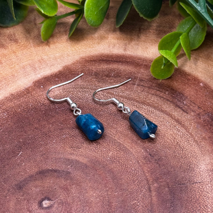 Blue Apatite Sterling Silver Dainty Earrings