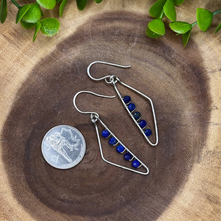 Lapis Lazuli Sterling Silver Geometric Earrings