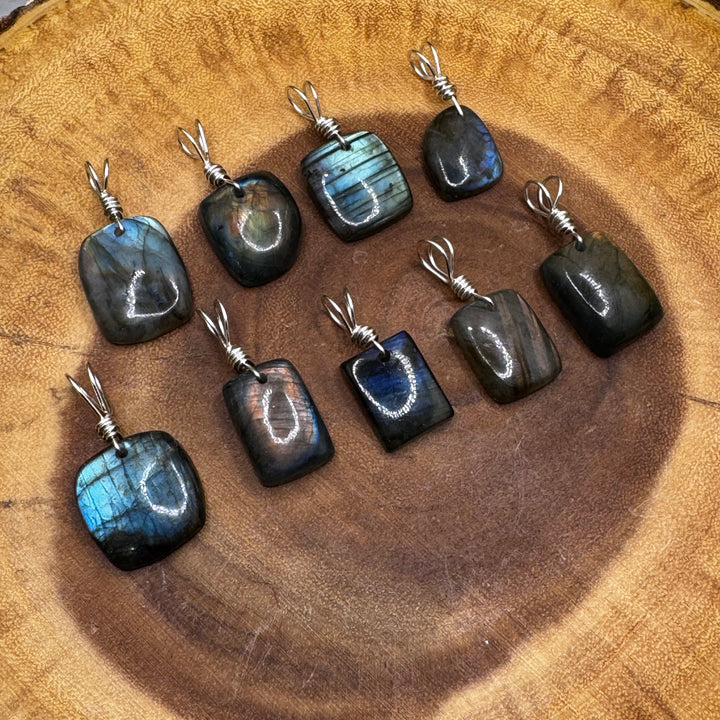 Labradorite Square Pendants