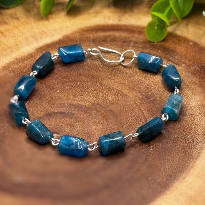 Blue Apatite Sterling Silver Bracelet