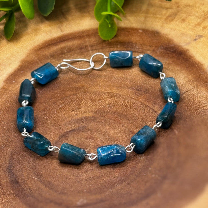 Blue Apatite Sterling Silver Bracelet