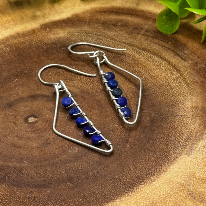 Lapis Lazuli Sterling Silver Geometric Earrings