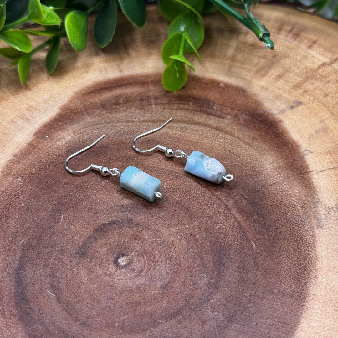 Larimar Sterling Silver Dainty Earrings