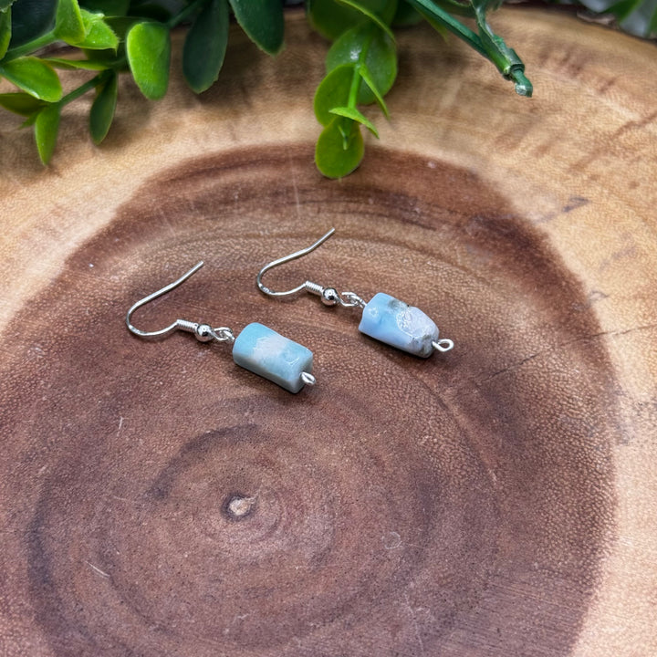 Larimar Sterling Silver Dainty Earrings