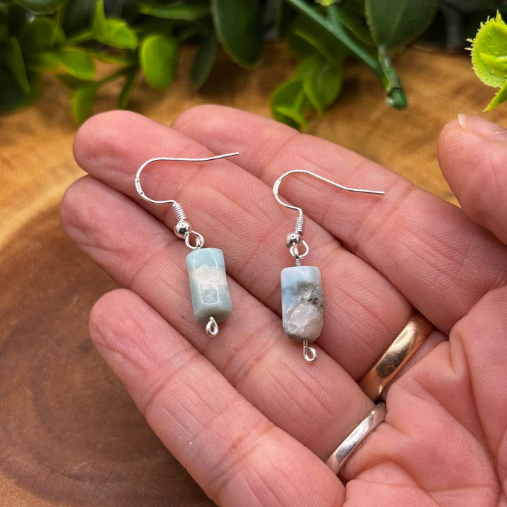 Larimar Sterling Silver Dainty Earrings