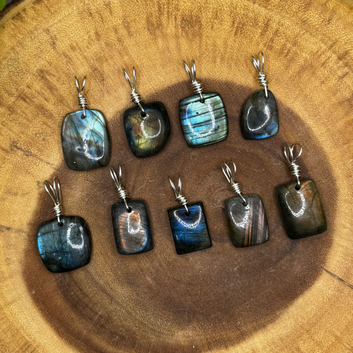 Labradorite Square Pendants