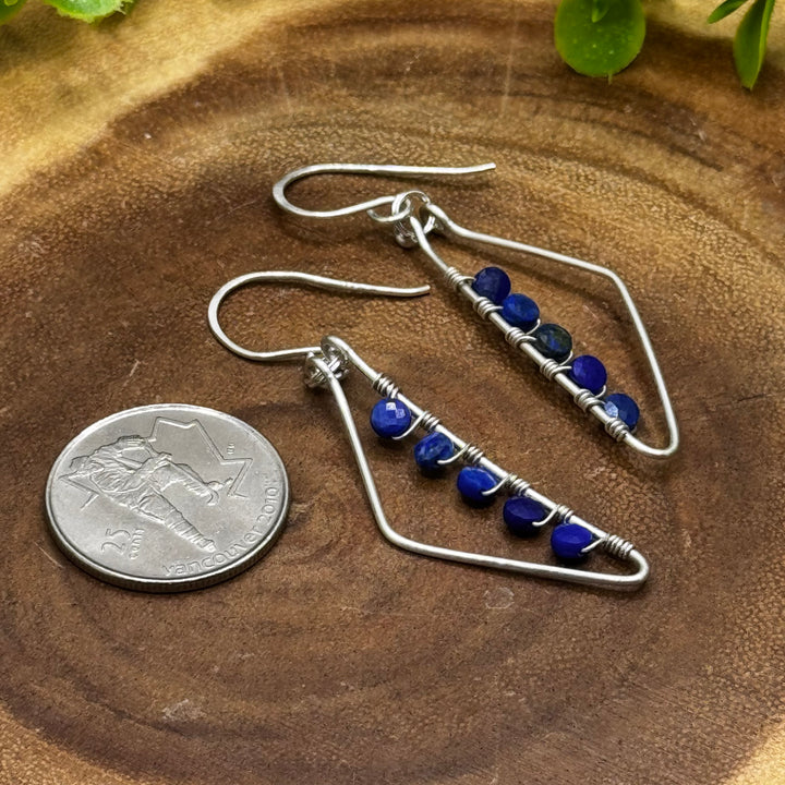 Lapis Lazuli Sterling Silver Geometric Earrings