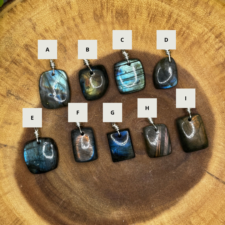 Labradorite Square Pendants