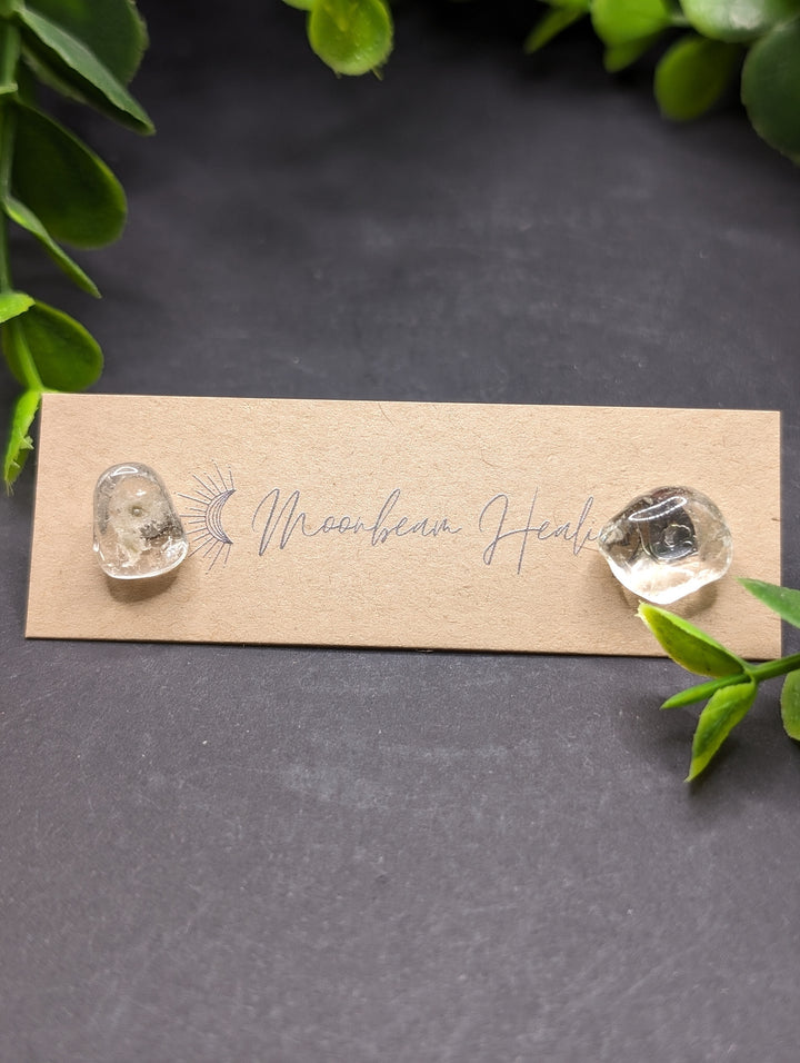 Clear Quartz Polished Earrings