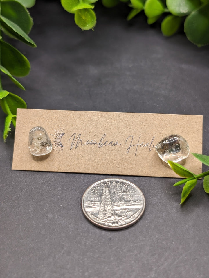 Clear Quartz Polished Earrings