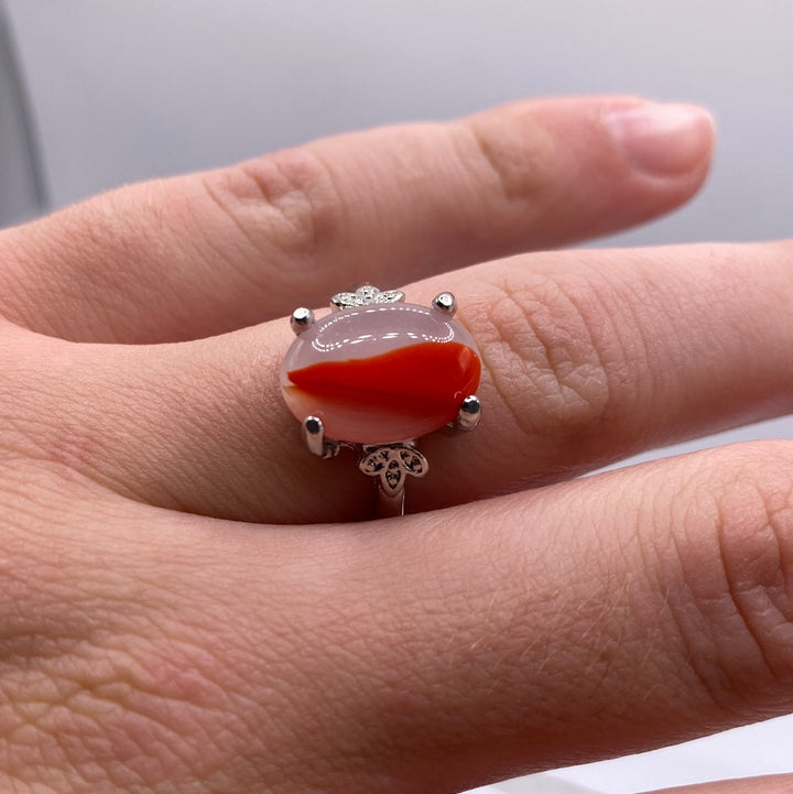 Fire Agate Gemstone Ring