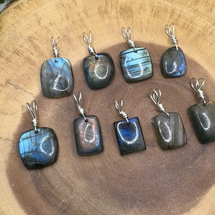 Labradorite Square Pendants