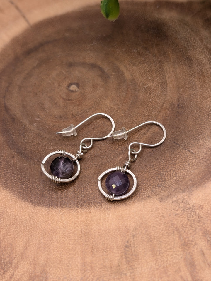 Amethyst Sterling Silver Handcrafted Earrings