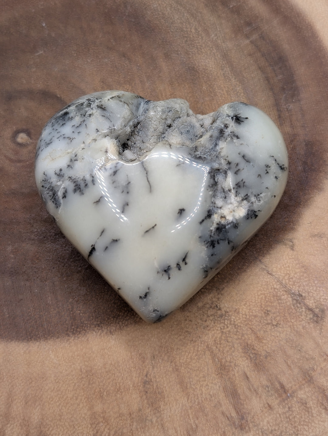 Dendrite Agate Druzy Heart