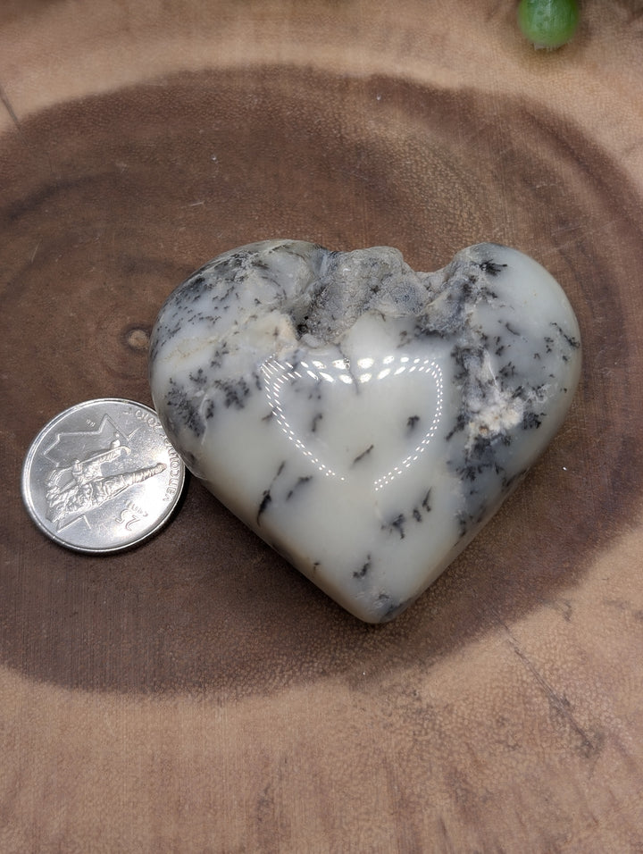 Dendrite Agate Druzy Heart
