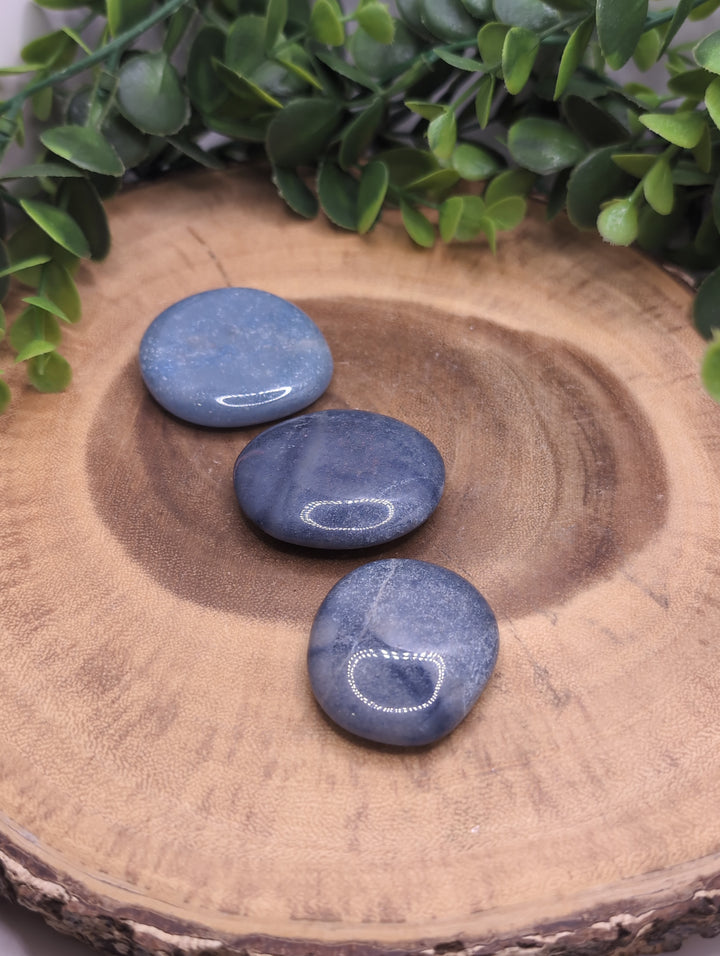 Blue Quartz Palm Stone
