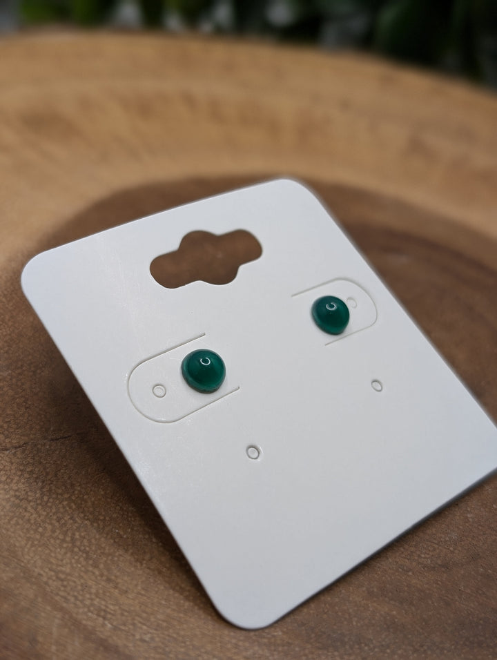 Green Onyx Stud Earrings