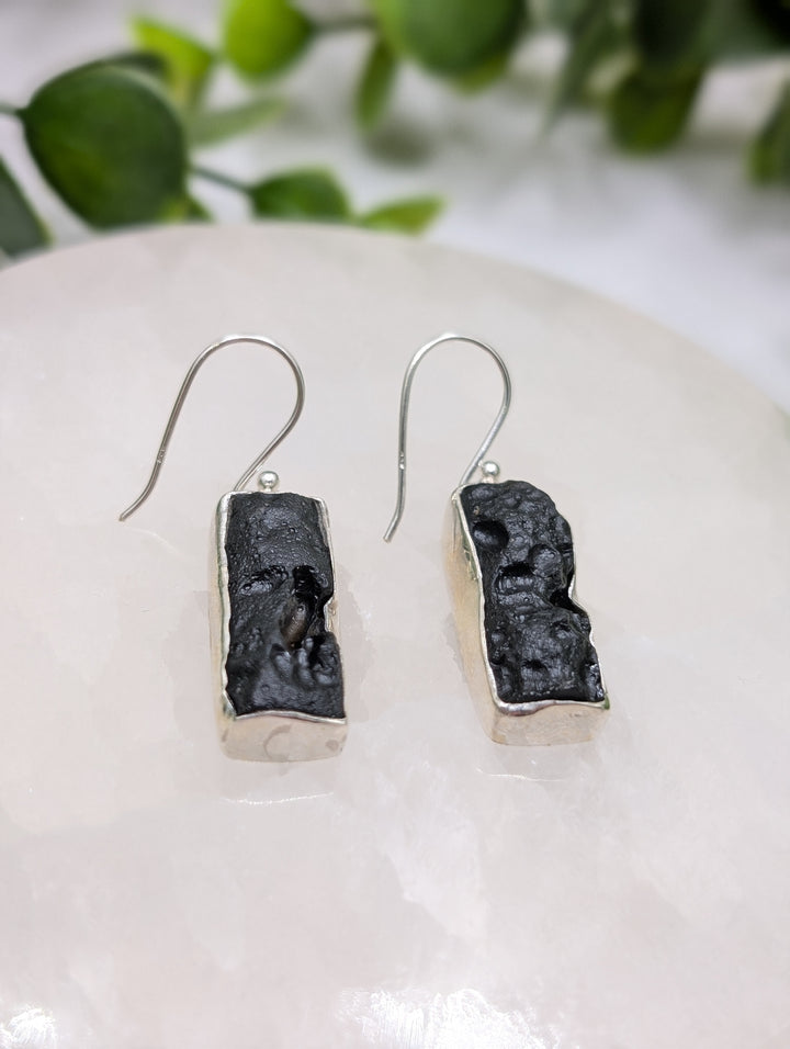 Tektite Sterling Silver Earrings