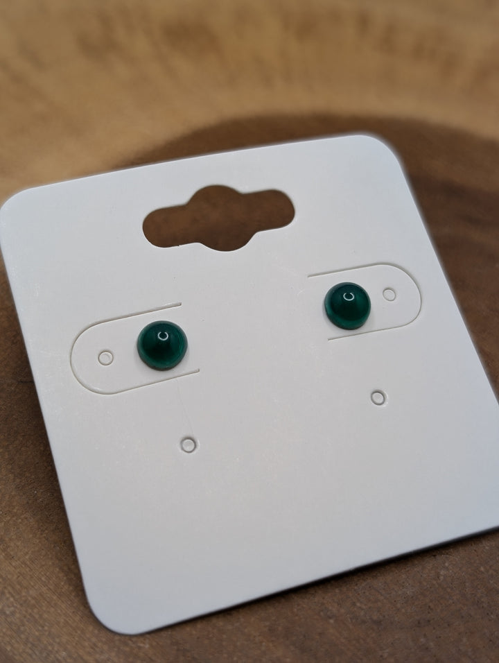 Green Onyx Stud Earrings