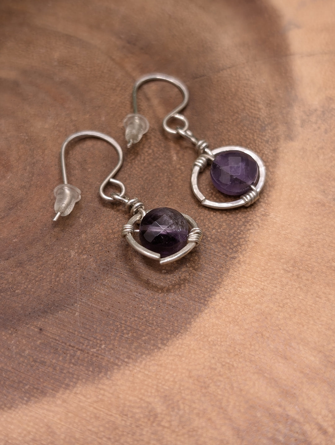 Amethyst Sterling Silver Handcrafted Earrings