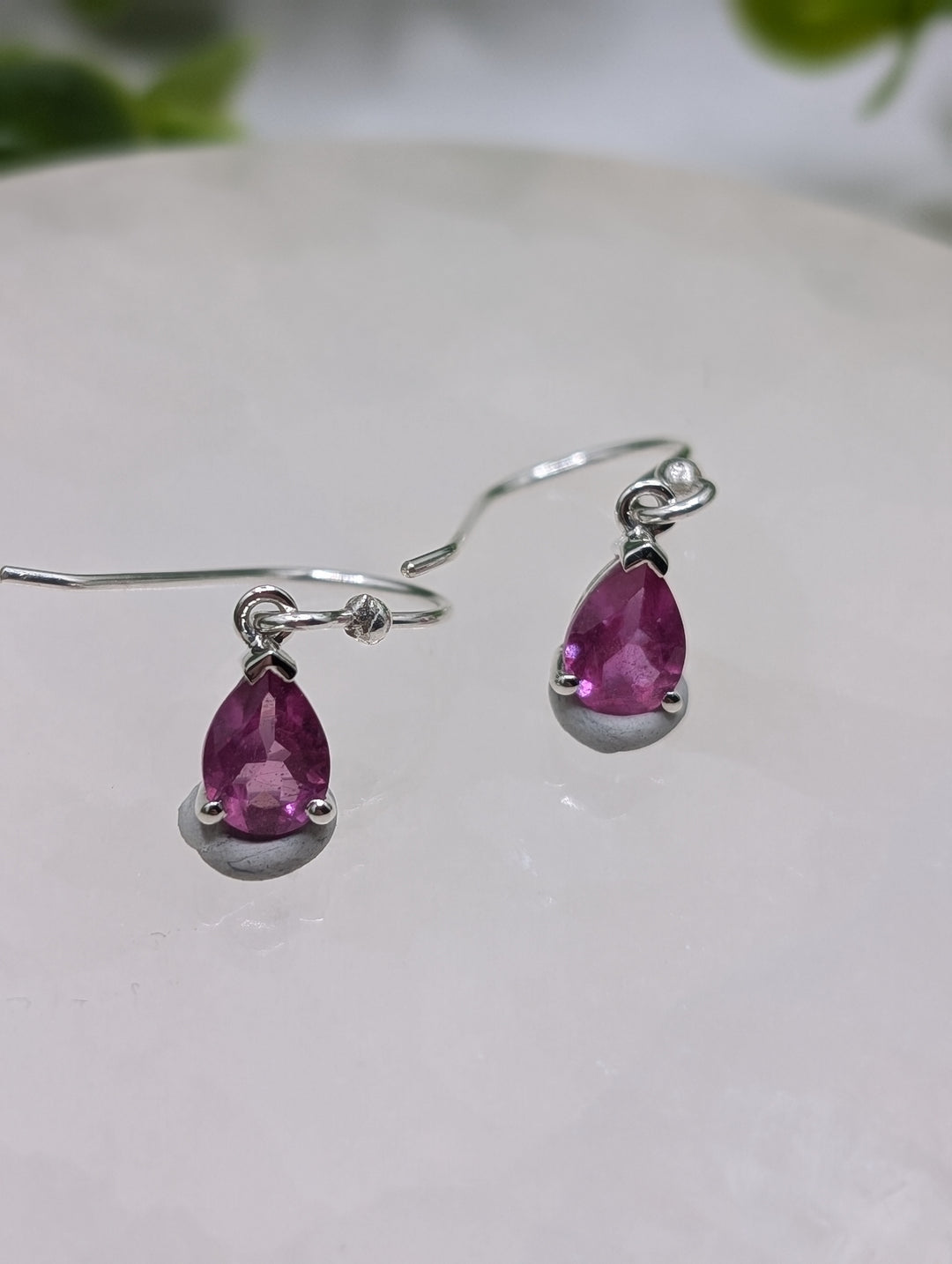 Sterling Silver Ruby Earrings