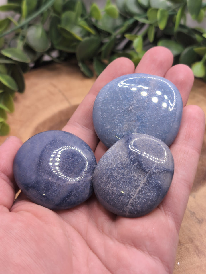 Blue Quartz Palm Stone