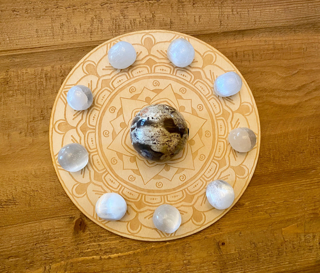 8" Mandala Sphere Holder Crystal Grid