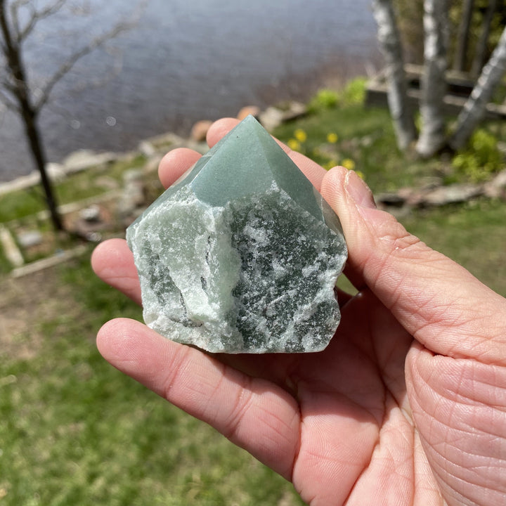 Green Aventurine Cut Base Top Polished Point