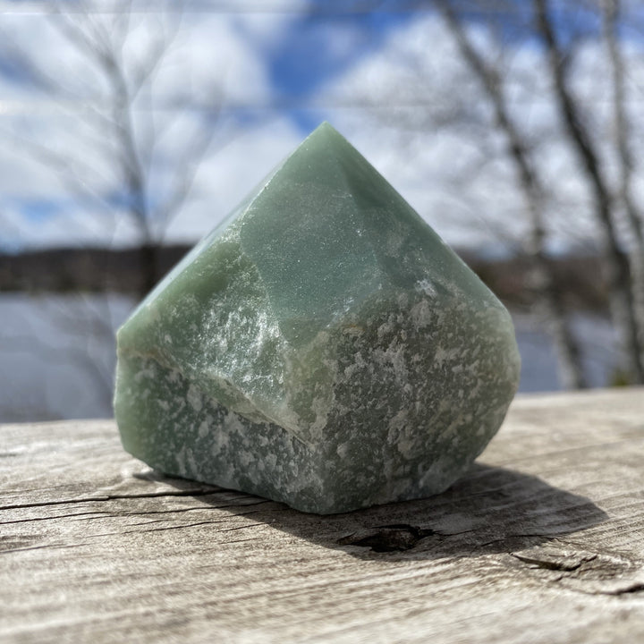 Green Aventurine Cut Base Top Polished Point