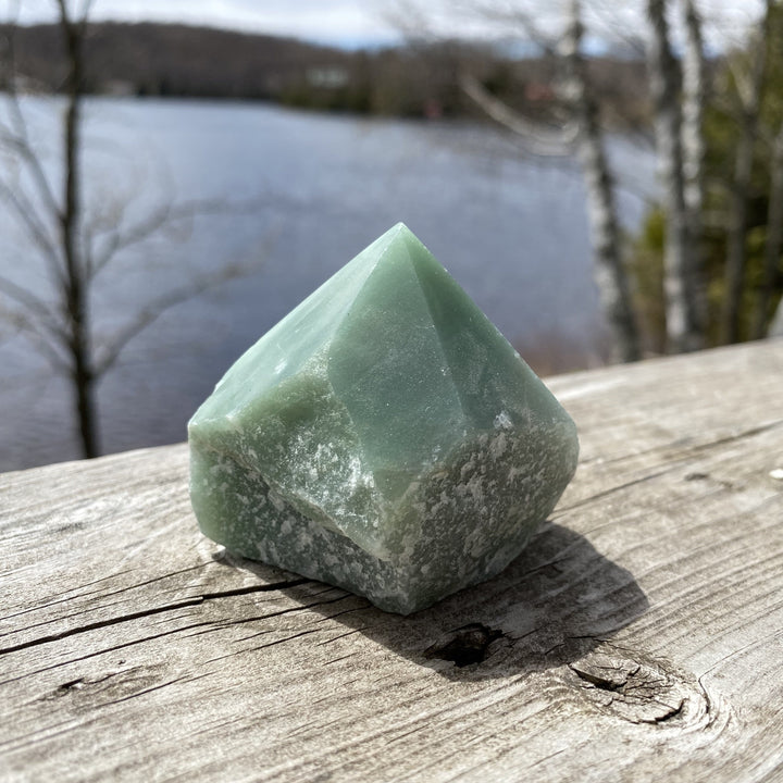 Green Aventurine Cut Base Top Polished Point