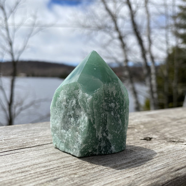 Green Aventurine Cut Base Top Polished Point