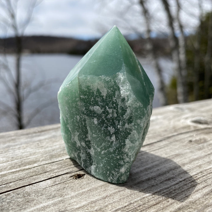 Green Aventurine Cut Base Top Polished Point