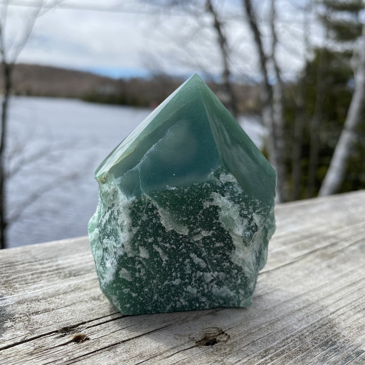 Green Aventurine Cut Base Top Polished Point