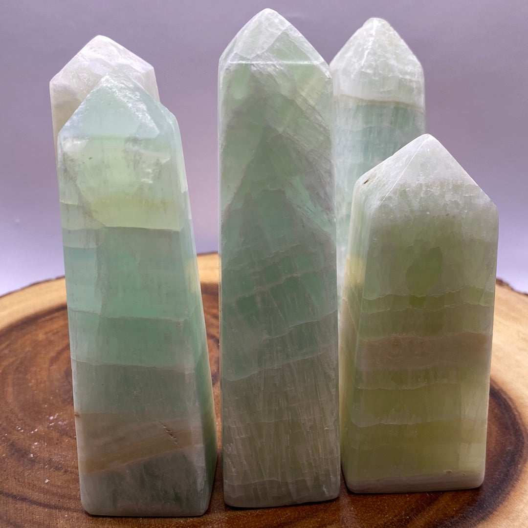 Not outlets for sale Pistachio calcite tower