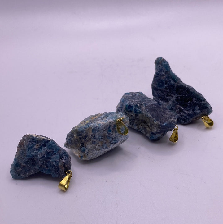 Blue Apatite Rough Cut Pendant