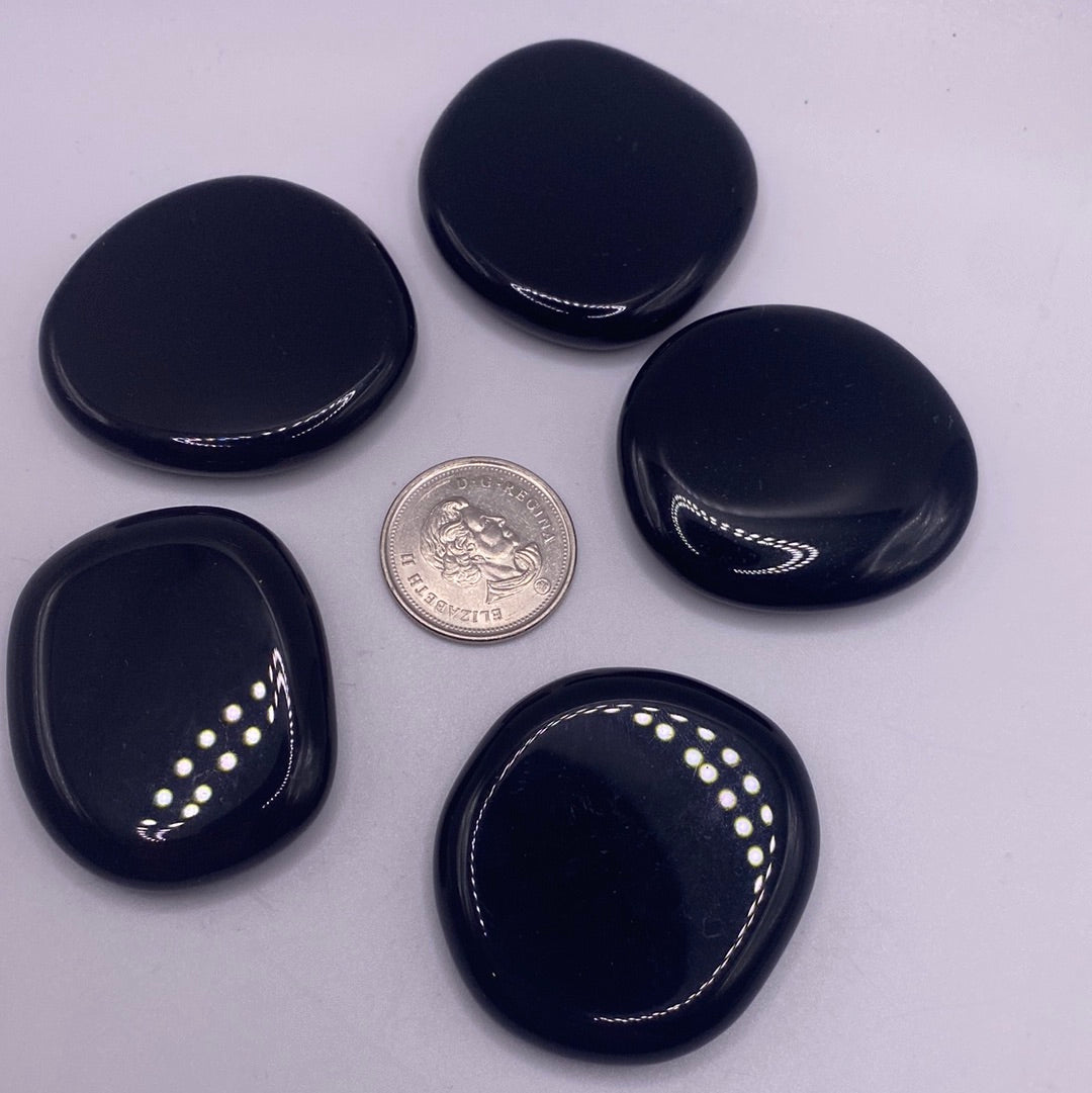 Black Obsidian Palm Stone